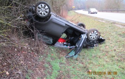 Trotz Überschlag nur leicht verletzt