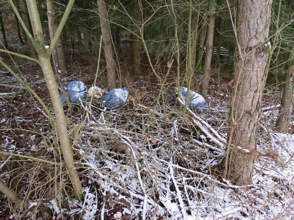 Müllsäcke im Wald