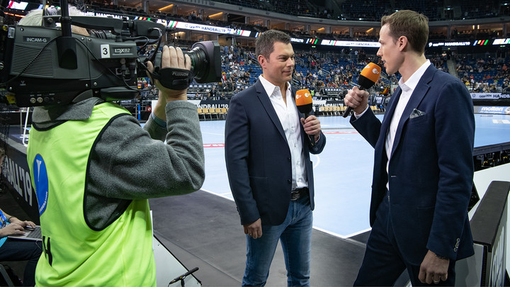 ZDF-Moderator Yorck Polus und Handball-Experte Sören Christophersen Copyright: ZDF/Claudius Pflug 