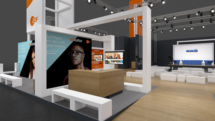 ZDF auf der Leipziger Buchmesse 2019 (Rendering) Copyright: ZDF/Uniplan GmbH & Co. KG 