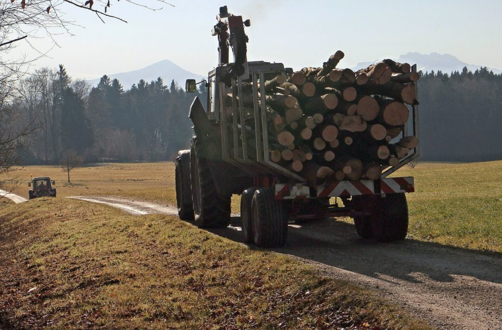 Langholztransport mit Traktor (Symbolbild Pixabay)