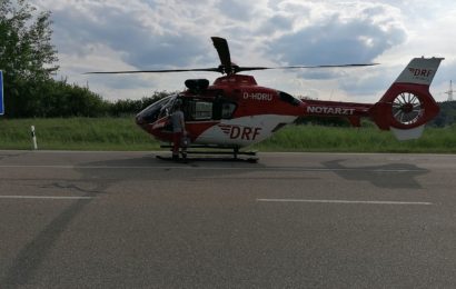 Verkehrsunfall mit zwei Verletzten auf der B22 bei Nunzenried