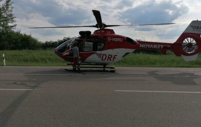 Schwerer Motorradunfall auf der B22