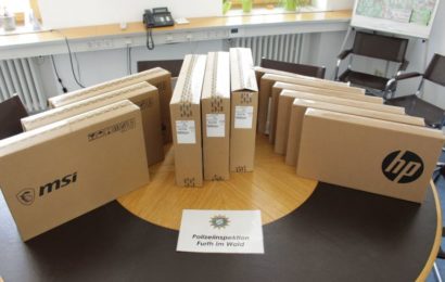 Gestohlene und beschlagnahmte Laptops Quelle Polizeiinspektion Furth im Wald