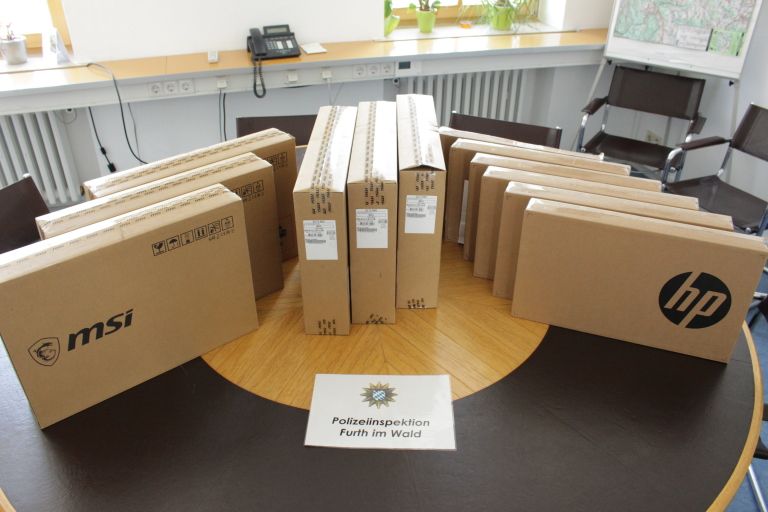 Gestohlene und beschlagnahmte Laptops Quelle Polizeiinspektion Furth im Wald