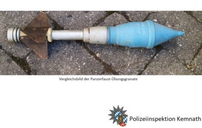 Fund einer Panzerfaustübungsgranate