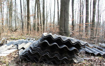 Unerlaubte Ablagerung einer größeren Menge Eternit-Platten