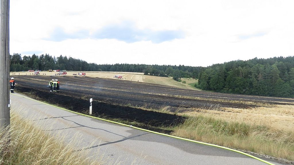 Abgebranntes Feld bei Unterbernstein Foto: Polizei