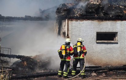 Brand einer landwirtschaftlichen Stallung