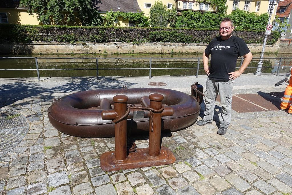 Eine Schiffsanlegestelle für das "Gummiboot" Foto: Wilhelm Koch