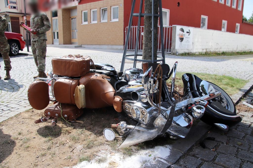 Verunfalltes Motorrad Bild: Pressedienst S&J Aktuell