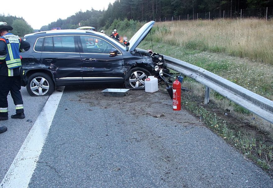 Zwei verletzte Fahrzeugführer auf der A6 bei Ebermannsdorf