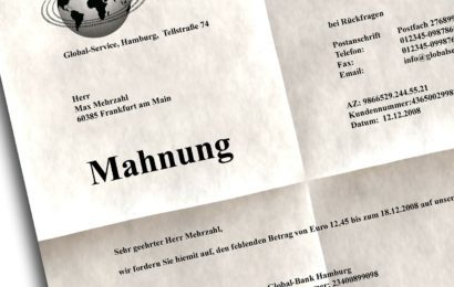 Betrügerisches Inkassoschreiben