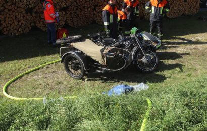 Wehrmachtsmotorrad in Wolfsbach verunglückt