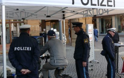 Fahrradsimulator auf dem Marktplatz