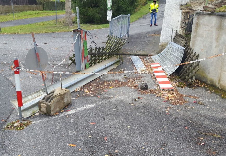 Straßensperre errichtet