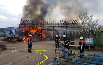 Brand einer landwirtschaflichen Scheune