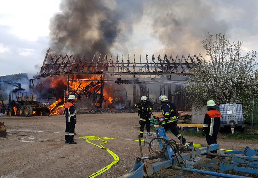 Brand einer landwirtschaflichen Scheune