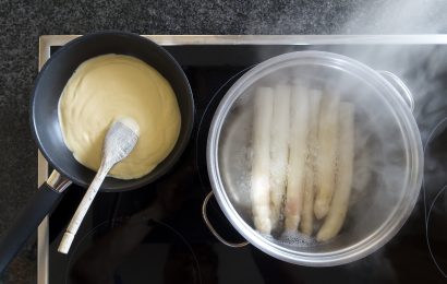 Spargel auf dem Herd vergessen