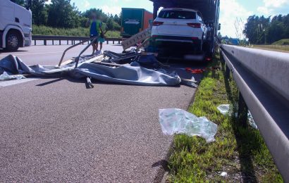 Verkehrsunfall mit zwei beteiligten LKW auf der A6 bei Ebermannsdorf