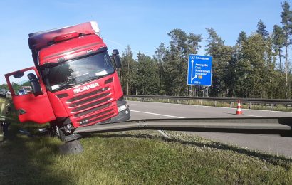 Lkw-Fahrer unter Drogeneinfluss auf der A6 bei Ebermannsdorf verunfallt