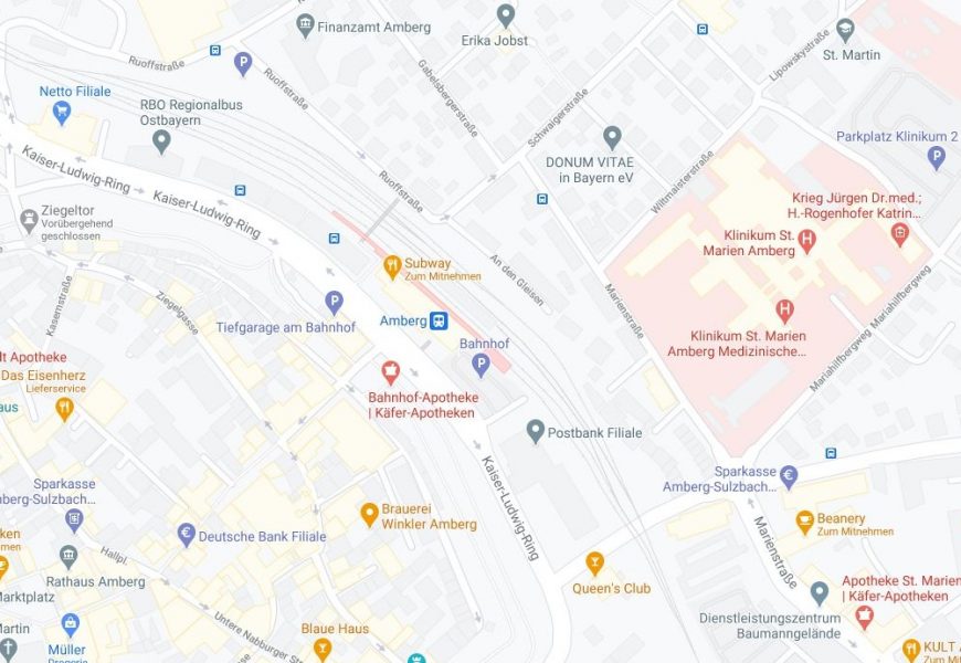 Sperrungen Mariahilfbergweg und Steingutstraße in Amberg am 18. September