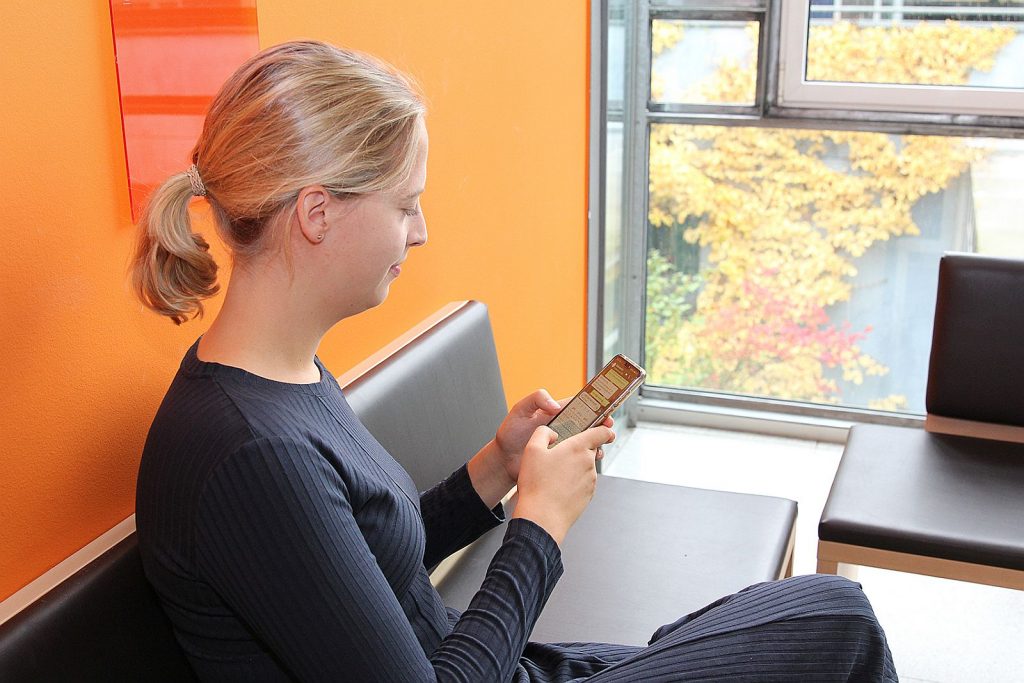 Hochschul-Buddys im Chat-Austausch mit den Erstsemestern Foto: Wiesel/OTH Amberg-Weiden