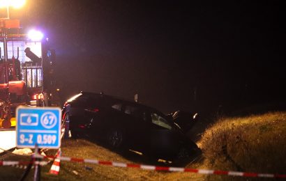 Zwei Polizeibeamte bei Verkehrsunfall auf A6 schwerstverletzt