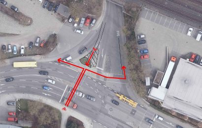 Radwege-Knotenpunkt am Pfalzgrafenring/Steingutstraße neu geregelt