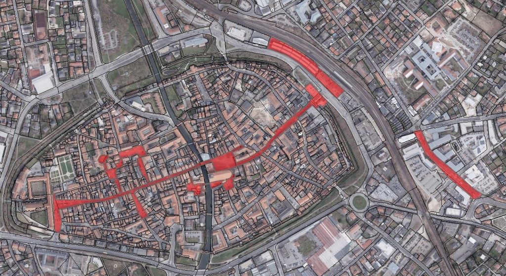 In den rot gekennzeichneten Straßen und Flächen herrscht Maskenpflicht und Alkoholkonsumverbot Quelle: Stadt Amberg