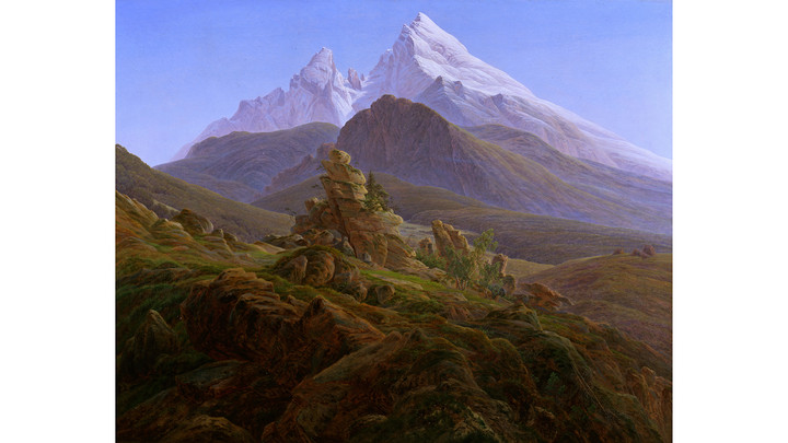 "Der Watzmann", 1824/25; Öl auf Leinwand; 135 x 170 cm Copyright: ZDF/Staatliche Museen zu Berlin, Nationalgalerie, Leihgabe der DekaBank, Andres Kilger 