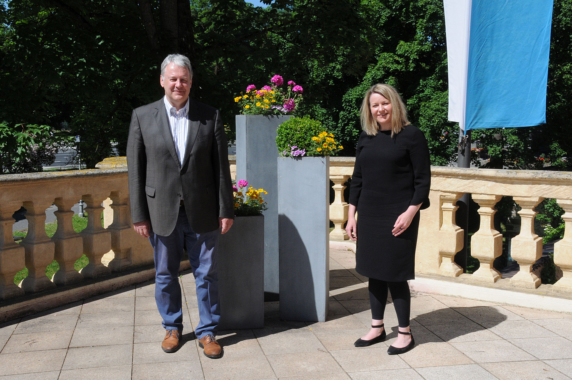 Landrat Richard Reisinger empfing die neue Leiterin der Agentur für Arbeit Schwandorf, Silke Grimm, im Landratsamt Amberg-Sulzbach Foto: Christine Hollederer