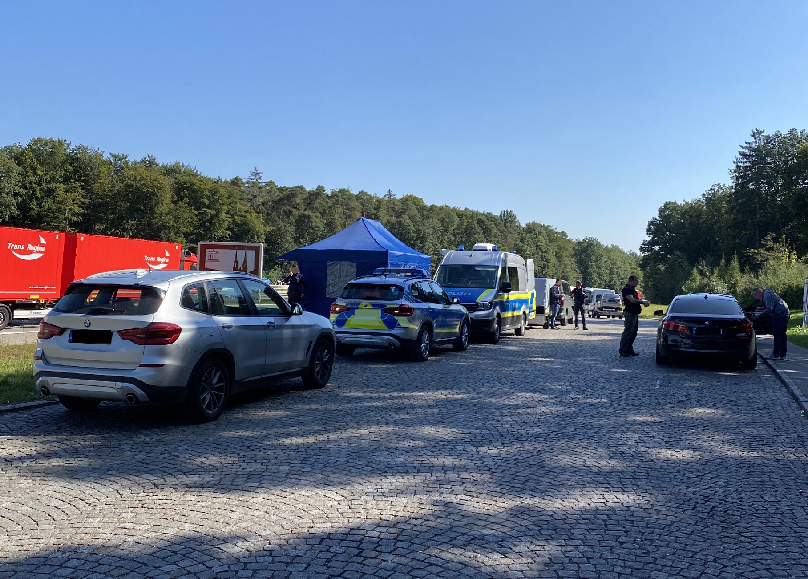 Teil der Kontrollstelle auf der A3 Foto: VPI Regensburg