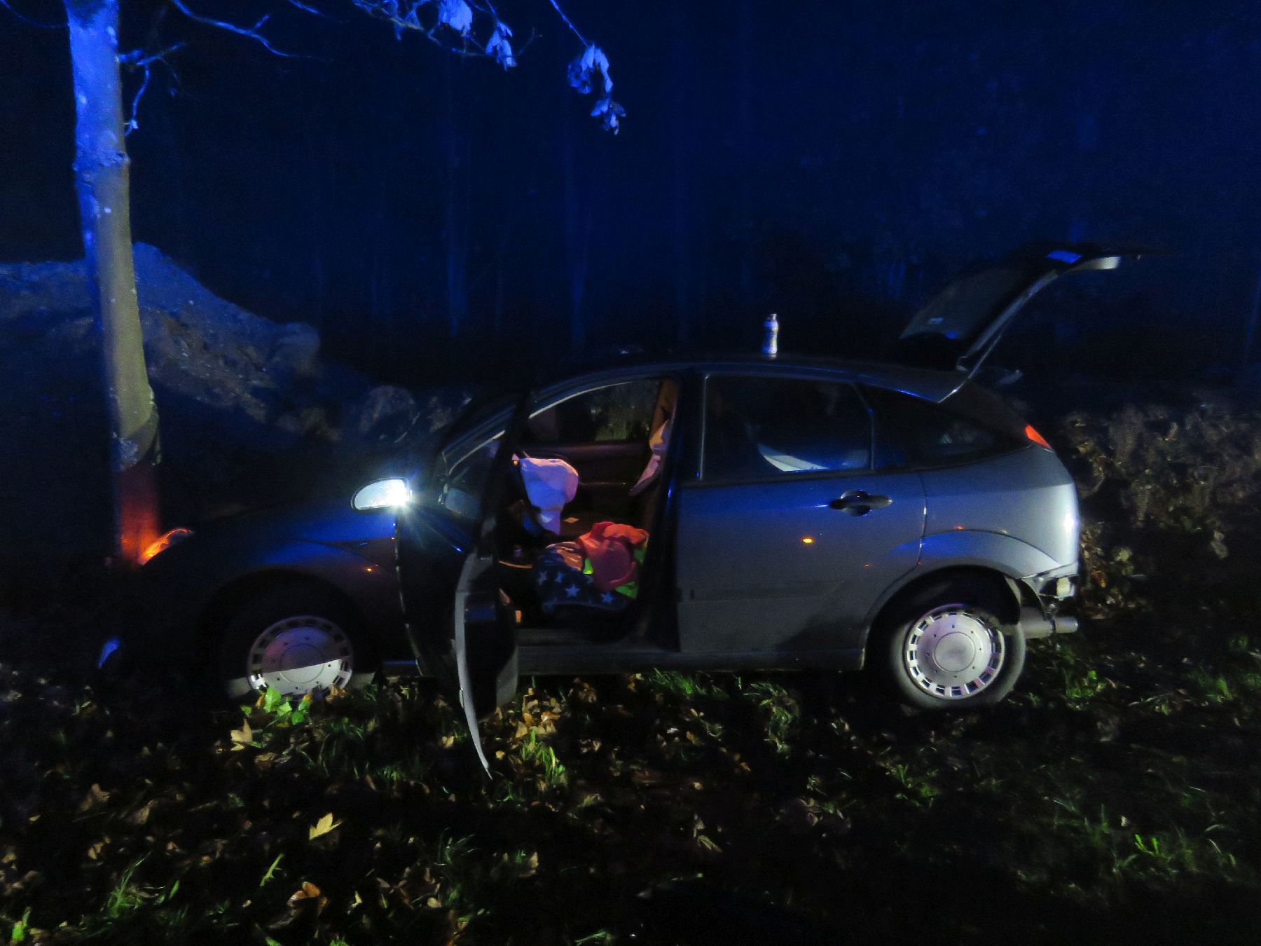 Der Hase überlebte, der PKW gilt als Totalschaden Foto: Polizei S-R