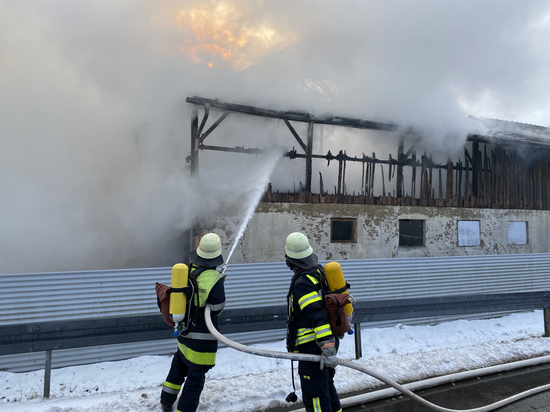 Brand einer Scheune in Grabitz