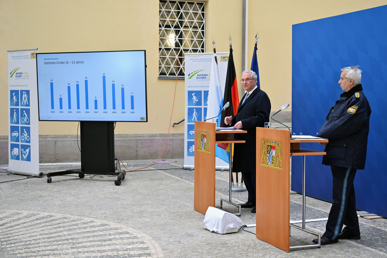 Innenminister Joachim Herrmann zur Verkehrsunfallstatistik 2021: Niedrigster Stand der Verkehrstoten