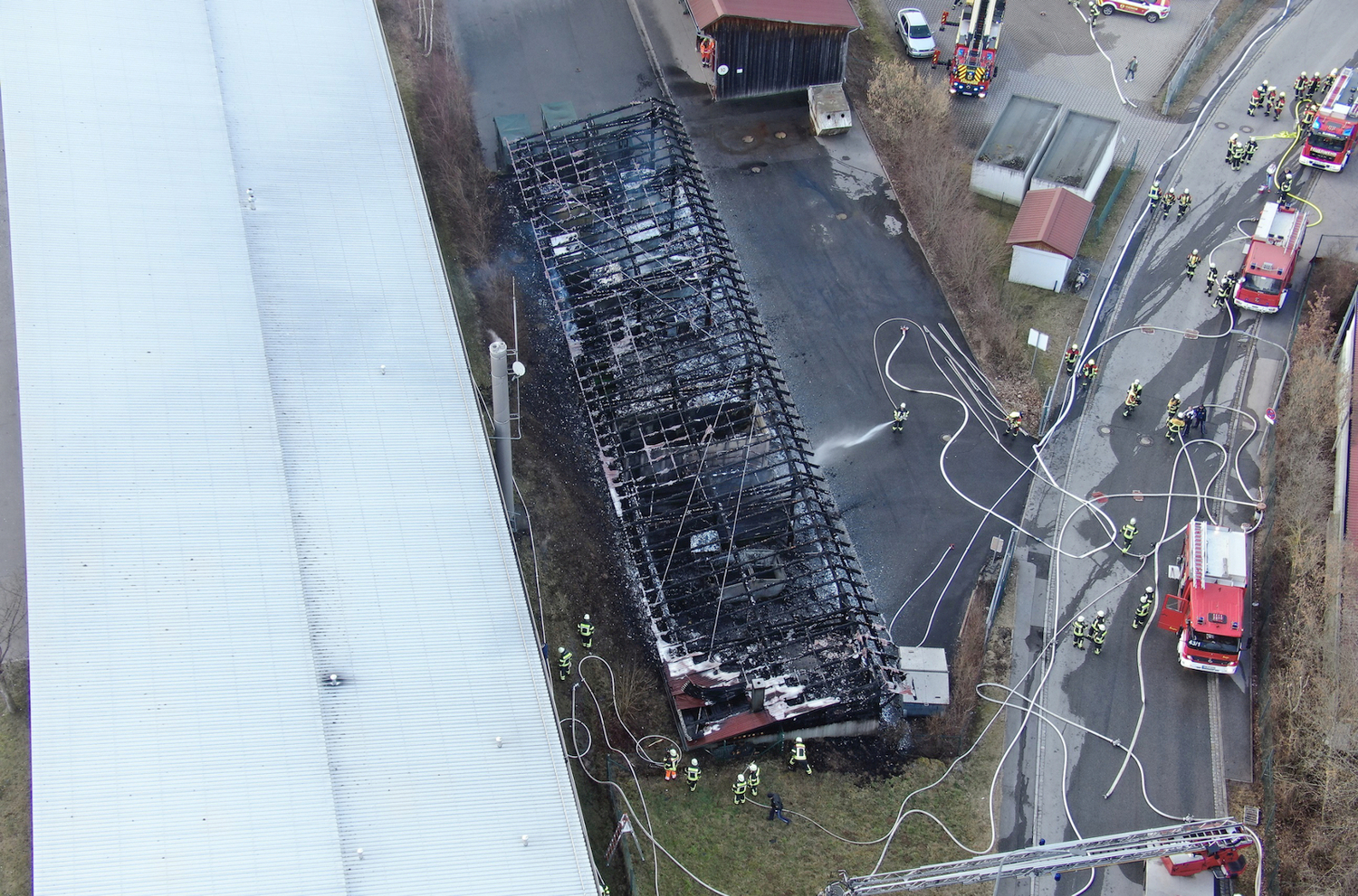 Luftaufnahme vom Brandort Quelle: Feuerwehr Landkreis Cham