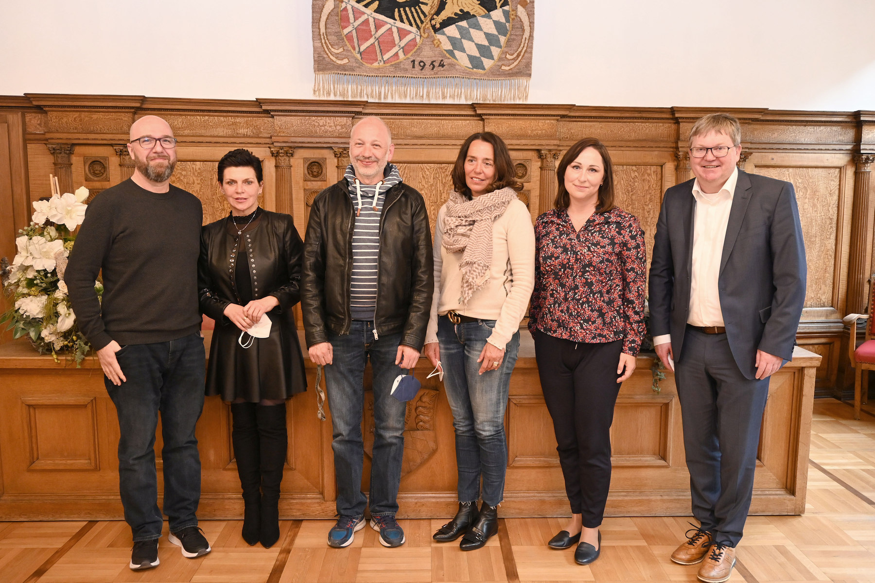 OB Michael Cerny begrüßt die Bürgermeisterin von Ambergs polnischer Partnerstadt