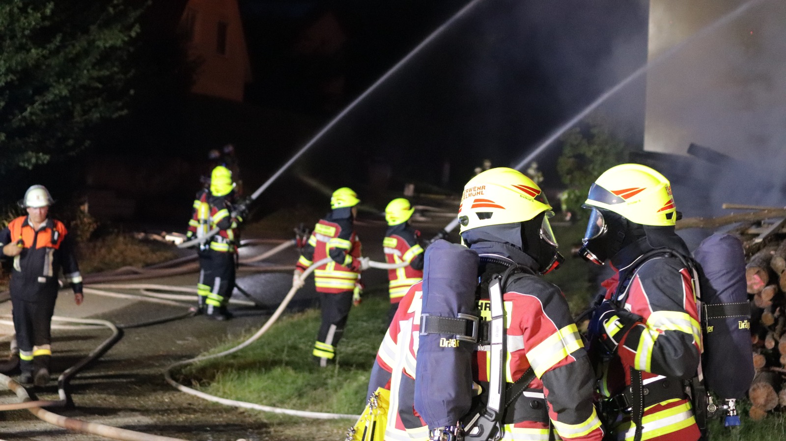 Hackschnitzelbunker in Edelsfeld gerät in Vollbrand