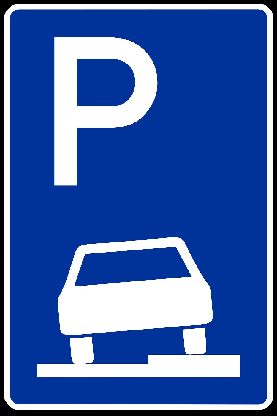 Symbolbild Verkehrszeichen halbseitiges Parken