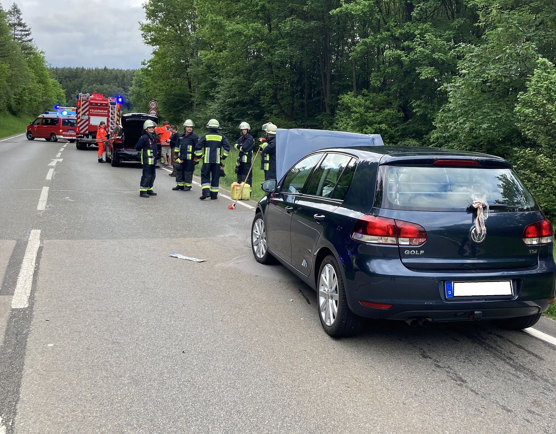 Die B85 musste über eine Stunde gesperrt werden Foto: PI Sulzbach-Rosenberg
