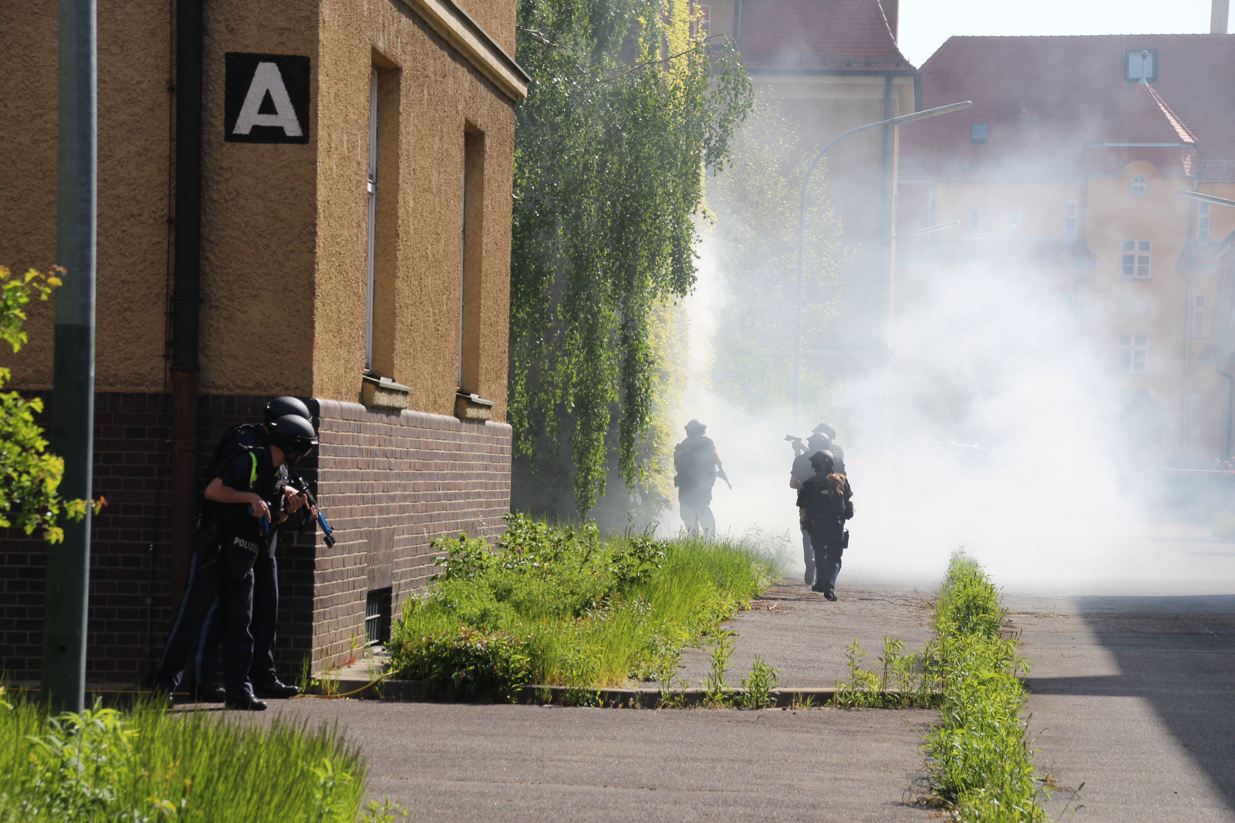 Großübung der Einsatzkräfte in der Leopoldkaserne Amberg Foto: Polizeipräsidium Oberpfalz
