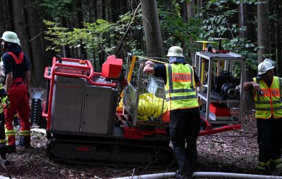 Angenommener Waldbrand bei der Katastrophenschutzübung