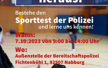 Erneuter Aktionstag des Polizeipräsidiums Oberpfalz am 7. Oktober 2023 für am Polizeiberuf interessierte Jugendliche