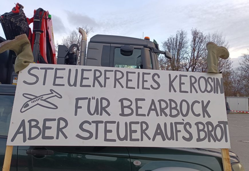 Versammlung am 05.01.24 in Axtheid-Berg im Rahmen der stattfindenden Bauernproteste