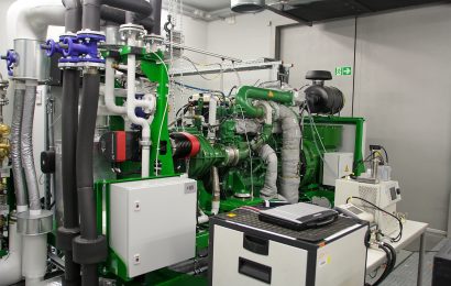 Das von Erdgas auf Wasserstoff umgerüstete BHKW Foto: Keck/OTH Amberg-Weiden
